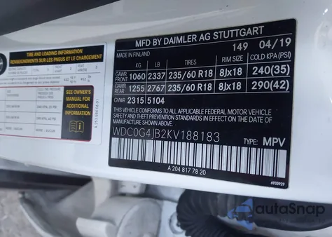 2019 Mercedes-Benz Glc 300 z USA, uszkodzony, nr VIN WDC0G4JB2KV188183